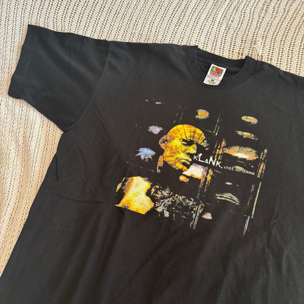 Vintage 90s Y2K band t shirt Klank heavy metal obscure music black tee